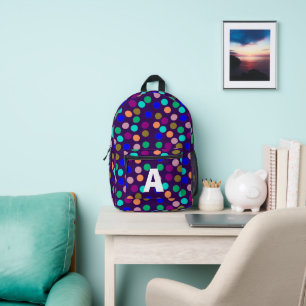 Mochila Impresa Monograma de puntos de colores