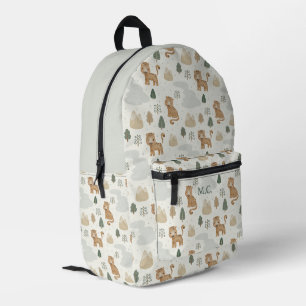 Mochila Impresa Monograma de safari de montaña forestal de leopard