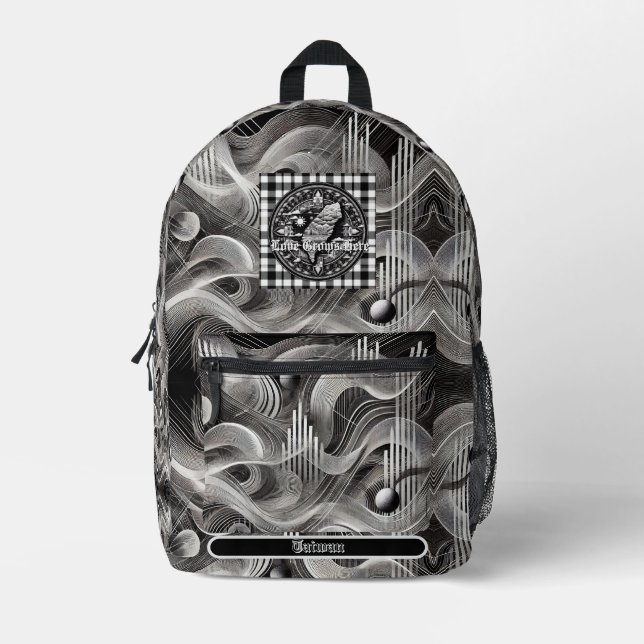 Mochila Impresa Monograma de Taiwan geométrico de la placa de Nanó (Anverso)