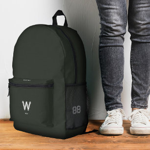 Mochila Impresa Monograma del Ejército Verde Oscuro de estilo depo