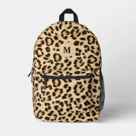Mochila Impresa Monograma del patrón de impresión de cuero leopard