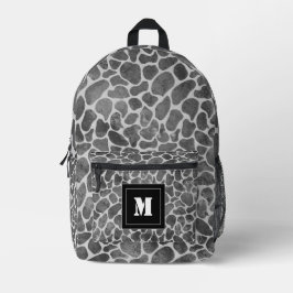 Mochila Impresa Monograma del patrón de impresión de leopardo negr