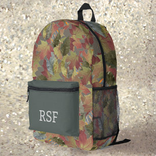 Mochila Impresa Monograma del patrón de patrón de marrón moderno d