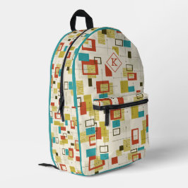 Mochila Impresa Monograma del patrón geométrico colorido de mediad