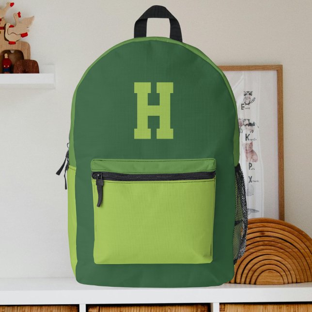 Mochila Impresa Monograma deportivo verde para chicos geniales (Subido por el creador)
