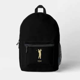 Mochila Impresa Monograma dorado Silhouette Golfer