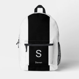 Mochila Impresa Monograma dos tonos moderno negro y blanco