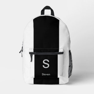 Mochila Impresa Monograma dos tonos moderno negro y blanco