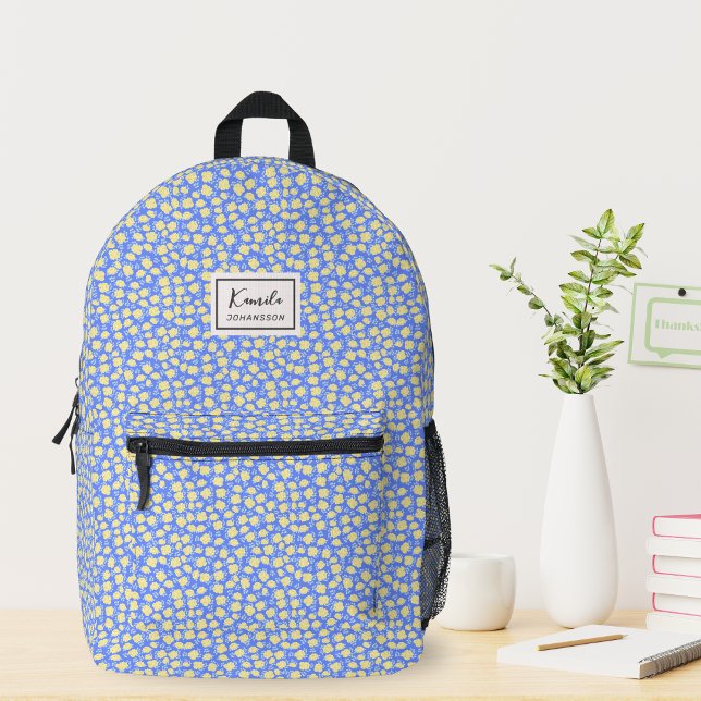 Mochila Impresa Monograma elegante Coquette Floral Amarilla (Subido por el creador)