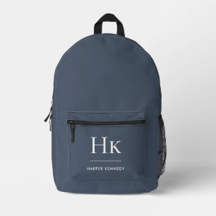 Mochila Impresa Monograma Elegante Mínimo Armada Clásica Monograma
