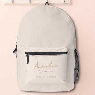 Mochila Impresa Monograma estilo moderno Rubor con guión de oro ro