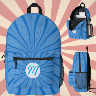 Mochila Impresa Monograma explosión solar azul de Janucá círculo b