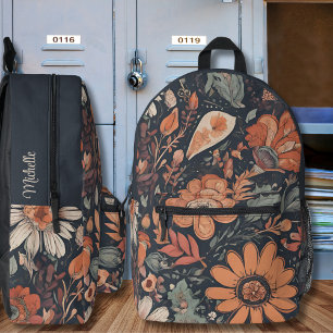 Mochila Impresa Monograma floral bohemio