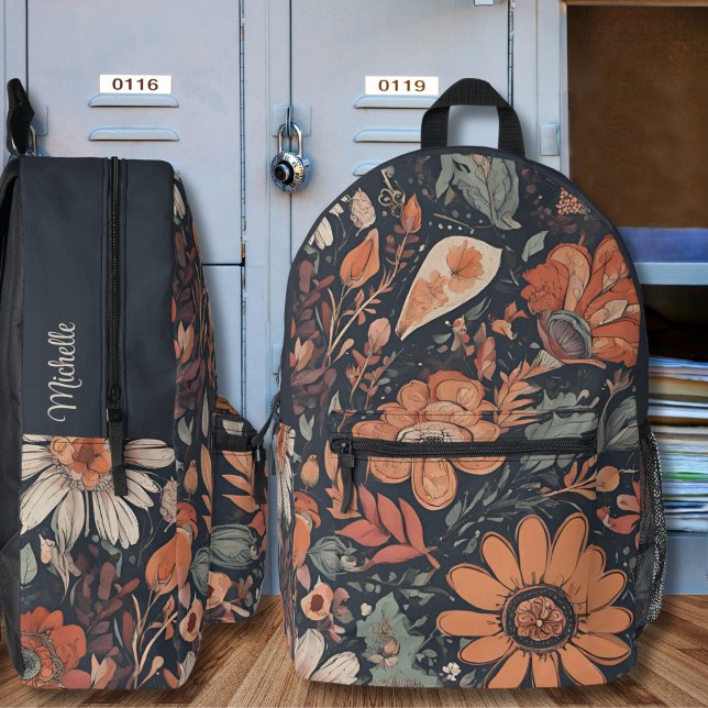 Mochila Impresa Monograma floral bohemio (Subido por el creador)