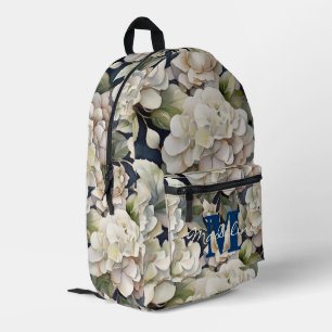 Mochila Impresa Monograma floral de acuarela rosa marfil elegante