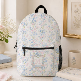 Mochila Impresa Monograma Floral Femenina