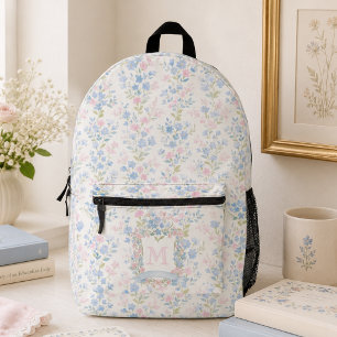 Mochila Impresa Monograma Floral Femenina