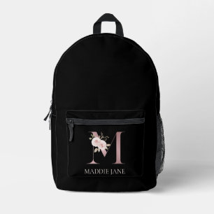 Mochila Impresa Monograma Floral Nombre M