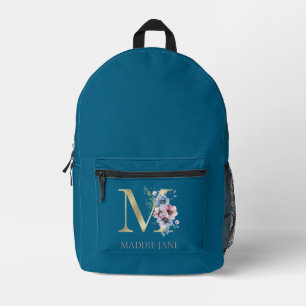 Mochila Impresa Monograma Floral Nombre M