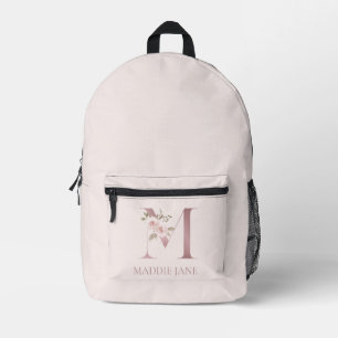 Mochila Impresa Monograma Floral Nombre M