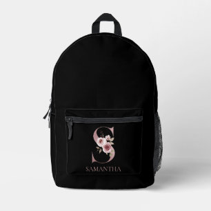 Mochila Impresa Monograma Floral Nombre S