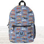 Mochila Impresa Monograma Gato Kitty Inicial Personalizado<br><div class="desc">Muchos pequeños y encantadores gatos para los amantes de los animales. Arte original de Nic Squirrell. Cambie el monograma inicial para personalizarlo.</div>