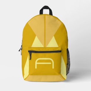 Mochila Impresa Monograma geométrico en negrita de mostaza y carbó