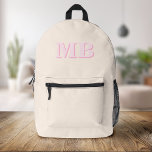 Mochila Impresa Monograma inicial minimalista moderno<br><div class="desc">Mochila de Monograma Inicial minimalista Moderna. Crea tu propia mochila personalizada con el nombre inicial del personalizado.</div>