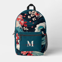 Monograma japonés moderno Personalizado Sakura
