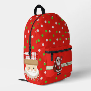 Mochila Impresa Monograma lindo Santa Celebrando la Escuela