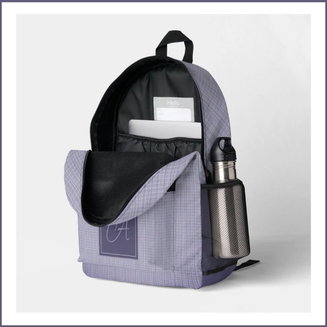 Mochila Impresa Monograma Mauve Purple Placa (Subido por el creador)