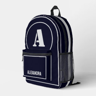 Mochila Impresa Monograma Minimalista moderno regalo inicial de cu