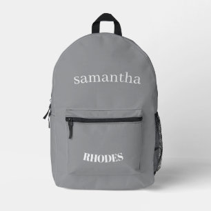 Mochila Impresa Monograma minimalista personalizado gris