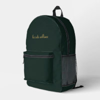 Monograma moderno de escritura verde y dorada sobr