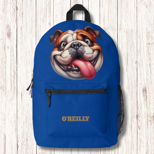 Mochila Impresa Monograma moderno Mascota de perro feliz de cachor
