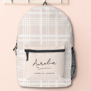 Mochila Impresa Monograma moderno Minimalista Rubor con guión rosa