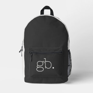 Mochila Impresa Monograma Moderno Negro