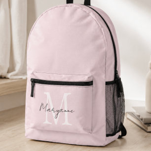 Mochila Impresa Monograma moderno nombre rosa