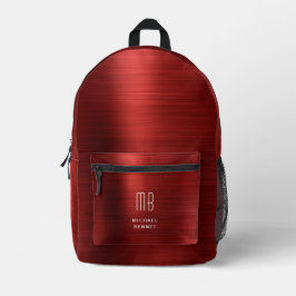 Mochila Impresa Monograma moderno rojo