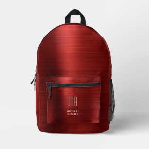 Mochila Impresa Monograma moderno rojo