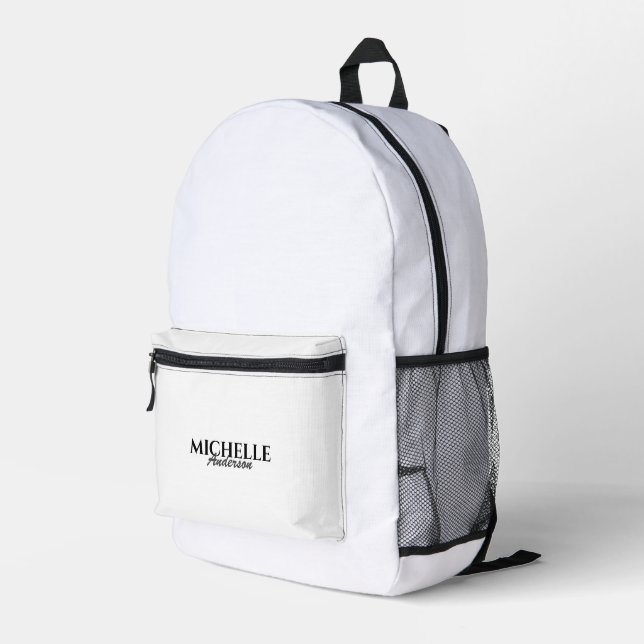 Mochila Impresa Monograma moderno simple (Esquina derecha trasera )