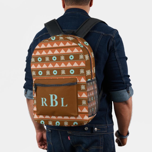 Mochila Impresa Monograma nativo americano de tortugas geométricas (Insitu (Modelo))
