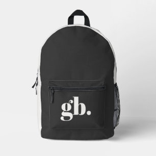 Mochila Impresa Monograma Negrita Vintage Negro