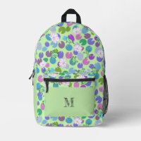 Monograma personalizado del patrón de ranas verdes