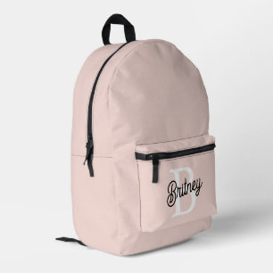 Mochila Impresa Monograma personalizado moderno y nombre Pastel ro