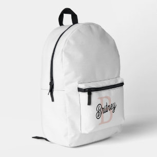 Mochila Impresa Monograma personalizado moderno y nombre Pastel ro