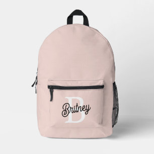 Mochila Impresa Monograma personalizado moderno y nombre Pastel ro