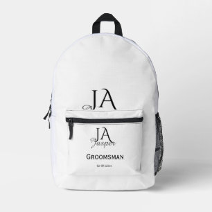 Mochila Impresa Monograma personalizado padrino mejor hombre nombr