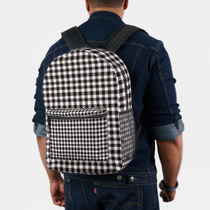 Mochila Impresa Monograma Plaid Rústico Chic