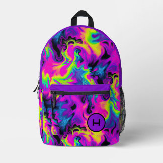 Mochila Impresa Monograma púrpura de tinte de neón